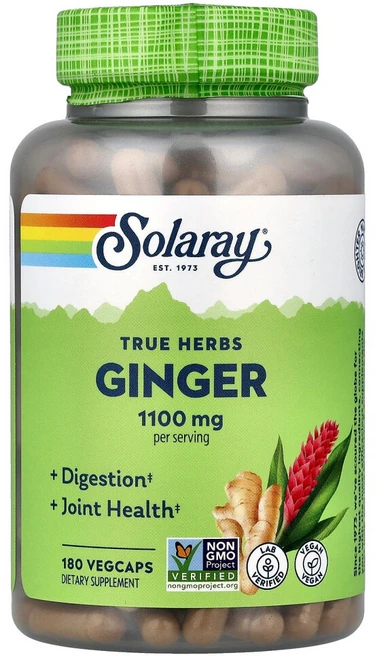 쏠라레이 트루 허브 생강 1100mg 180 베지캡슐, 1개, 180정 - 쿠팡
