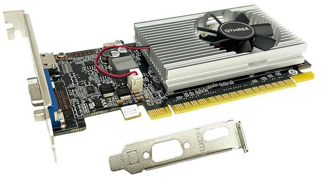 QTRIE GT 210 그래픽 카드 1024MB DDR3 64비트 HD DVI VGA 589MHz 코어 주파수 데스크탑 비디오 카드 PC 작업용 PCI Expre, GT 210-2P