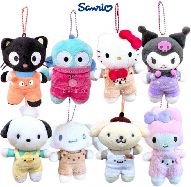 산리오 멜빵 키링 인형 가방고리 헬로키티 포차코 시나모롤 쿠로미 마이멜로디 한교동 초코캣 굿즈 선물 백꾸 가꾸 가방꾸미기