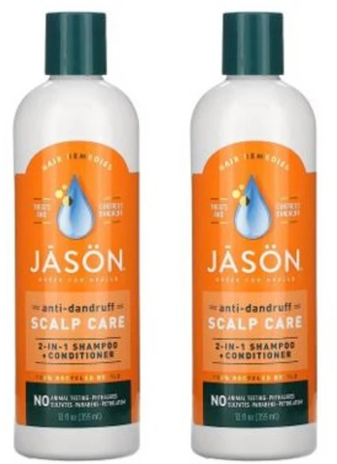 제이슨네츄럴 비듬 완화 트리트먼트 샴푸 + 컨디셔너, 2개, 355ml - 쿠팡