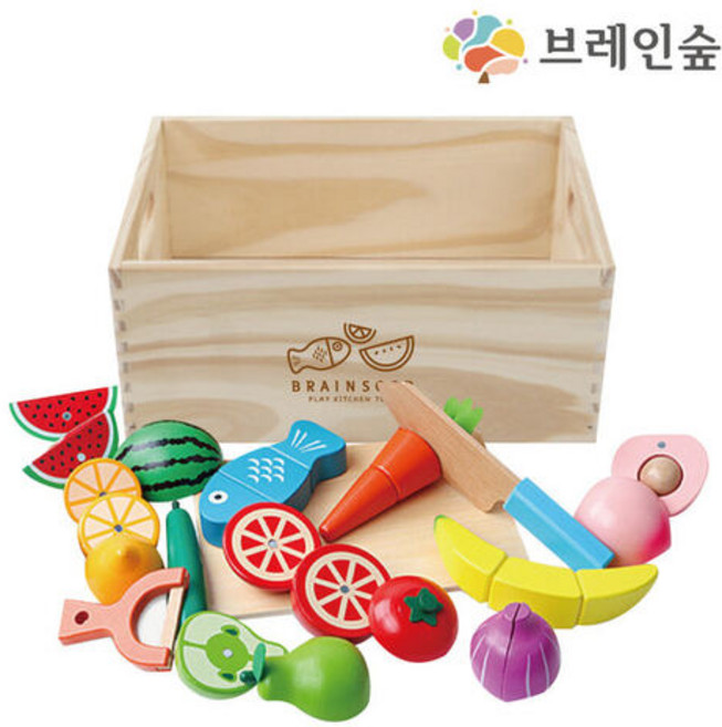 원목 음식모형장난감 자석 과일자르기 16종 30개월 세돌 어린이 20개월 5살, 1개