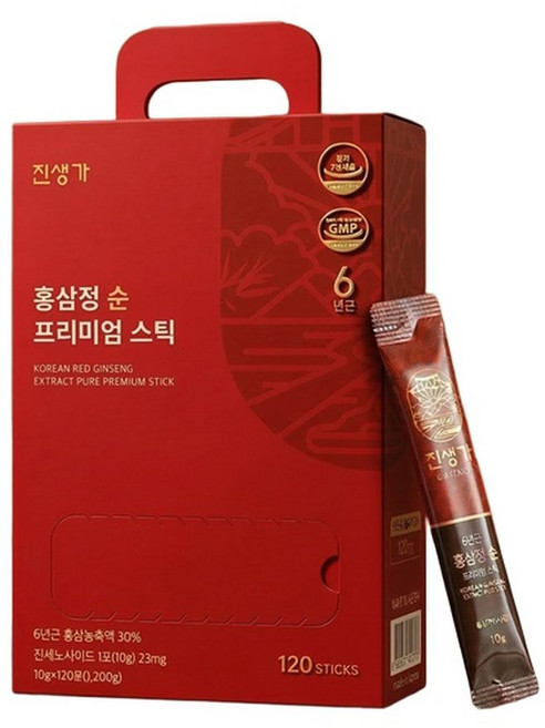 진생가 홍삼정 순 프리미엄 스틱 10g 120포 형, 120개