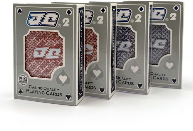 JJ 카지노용 발포엠보싱 큰숫자 트럼프카드, 4팩
