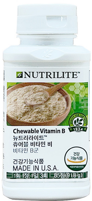 암웨이 츄어블 비타민 비 이스트비 효모추출 비타민B (85정) + 휴대용물티슈 증정, 1개, 85정