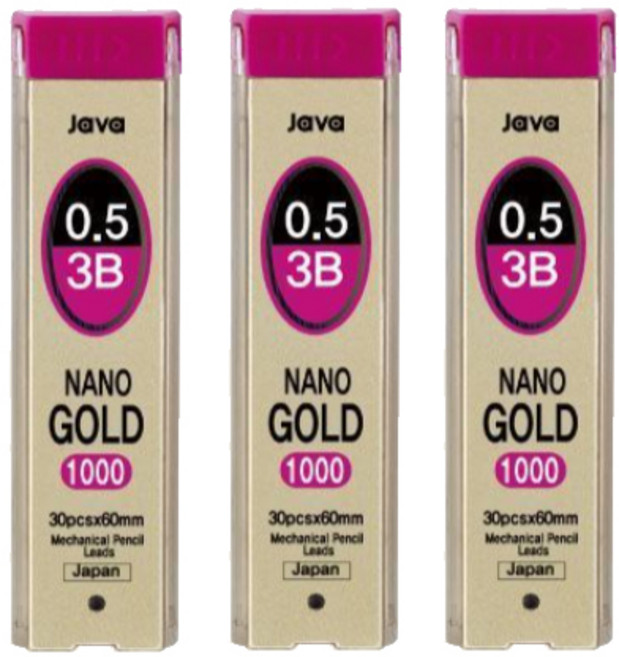 자바펜 나노골드 1000 샤프심 3B, 0.5mm, 3개