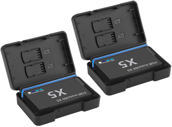 호환 Insta360 X5 배터리용 2850mAh 360 전원 액세서리용 2슬롯 충전기 허브 포함, 04 2 Battery, 2 Battery