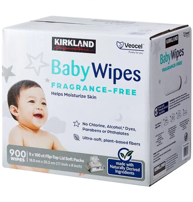 물티슈 커클랜드 시그니춰 x 유아용 9팩 100매, 100