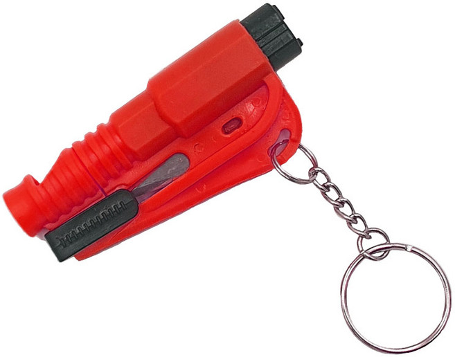 리르베르 차량용 비상탈출망치 안전벨트커터 열쇠고리, 레드 1개, 1개
