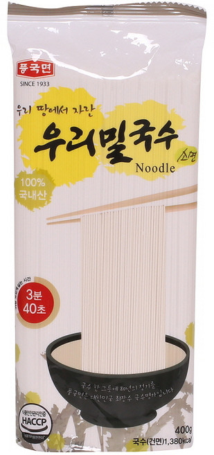 풍국면 우리밀국수 소면, 10개, 400g