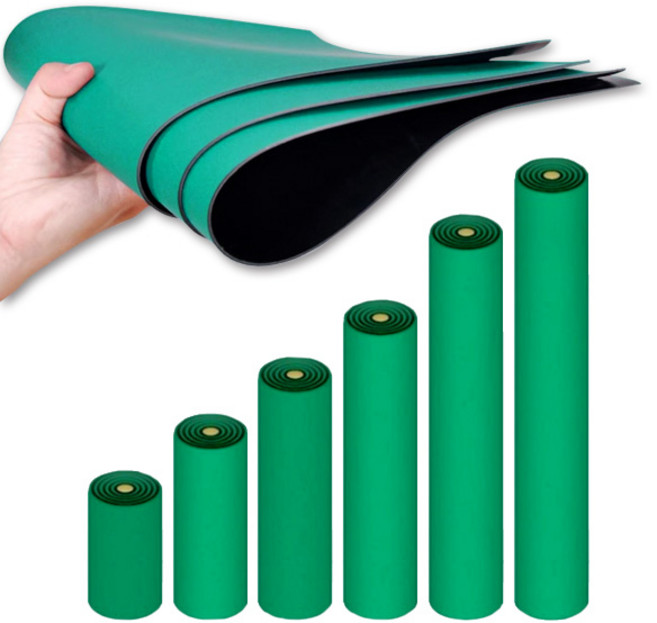 제전매트 무광 2T 폭 60cm/ 80cm/ 100cm/ 120cm 길이 10M 정전기 미끄럼 방지 ESD, 녹색, 1개