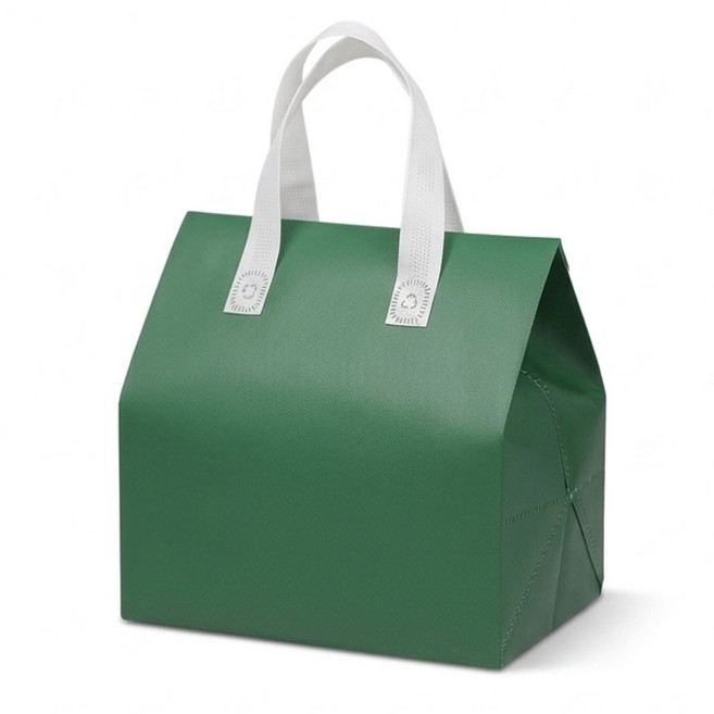 Smileorange 보냉가방 보냉백 도시락보냉백 보온보냉 소형 중형 대형 미니 사이즈 은박 보냉백 테이크아웃 커피 보냉백 일회용 부직포 쿨러백 아이스가방, 10개, 딥그린