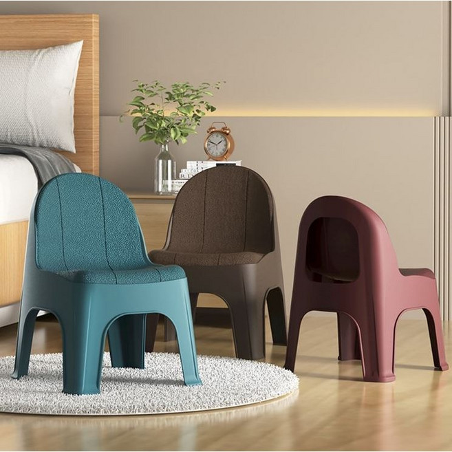 통사출로 튼튼한 오블롱 등받이 미니 의자 소 중, 오블롱 스툴의자 (소 브라운)