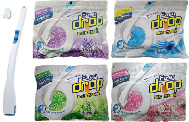 이지드롭 변기크리너 / 핸들 1개+리필4팩(향4종 48개), 1세트