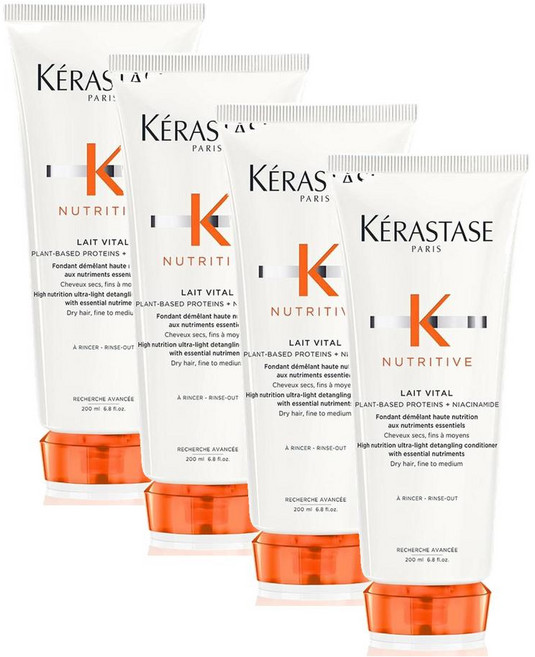 케라스타즈 뉴트리티브 바이탈 너리싱 헤어 컨디셔너 Kerastase Nutritive Lait Vital Nourishing & Detangling, 4개, 200ml