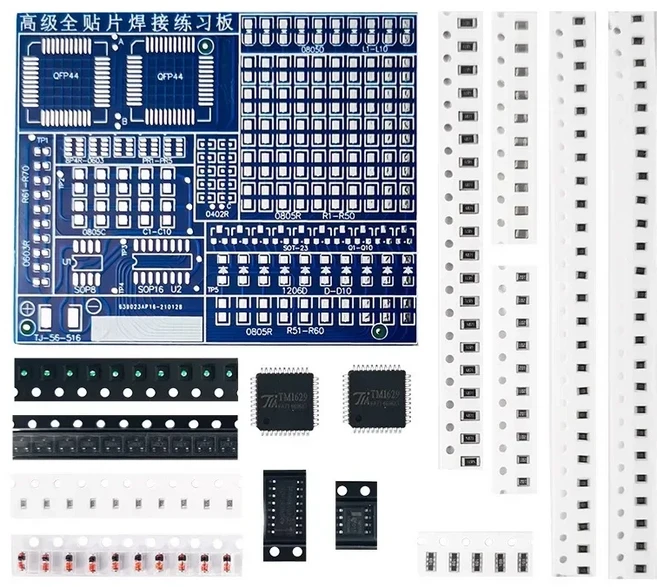 SMD/SMT 부품 납땜 연습 보드 전자 키트 연습 키트 전자 부품 DIY 생산 키트 SMT 액세서리, 02 Set A