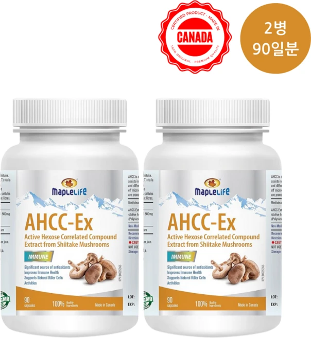 AHCC 표고 버섯 균사체 염증 수치 감소 간 손상 개선 영양제 효능 60캡슐, 2개, 90캡슐 - 쿠팡