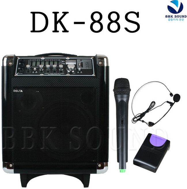델타 DK-88S 블루투스스피커+무선마이크2대 120W 야외 휴대용 USB SD카드