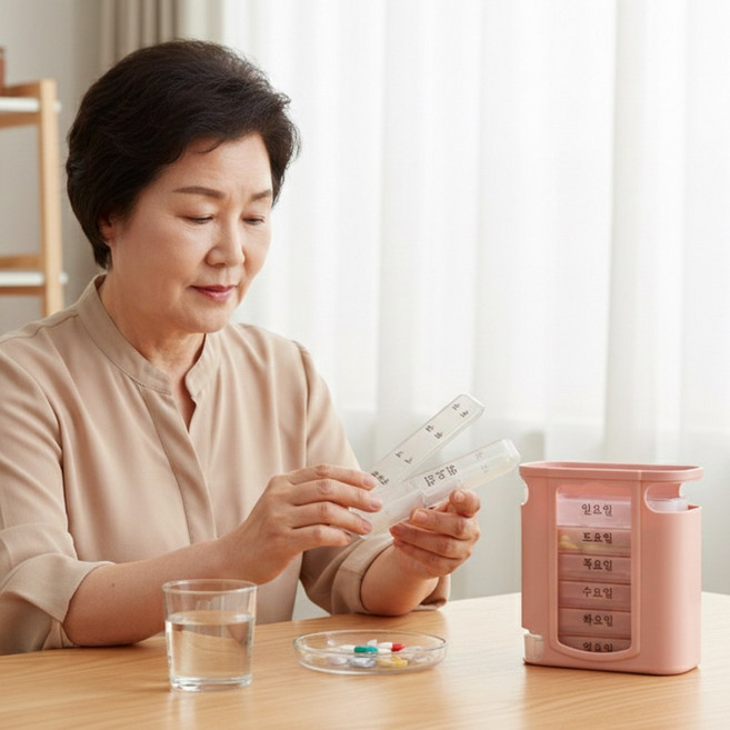 분리형 요일 약통 보관함 간편 슬라이드형 넉넉한보관, 1개, 보관케이스세트