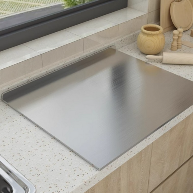 피플피 ㄱ자 절곡형 싱크대 상판 304 스테인리스 위생 도마, 1개, 실버