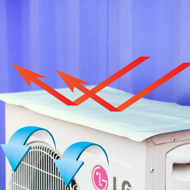 에어컨 실외기 절전 커버 열차단 냉각필름 햇빛 가리개 (특대 1000x420mm)