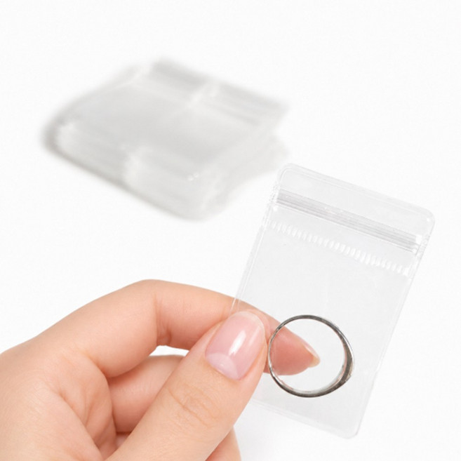 투명 주얼리 파우치 지퍼백 악세사리 보관 케이스 4x6cm 100개, 1개, 100개입