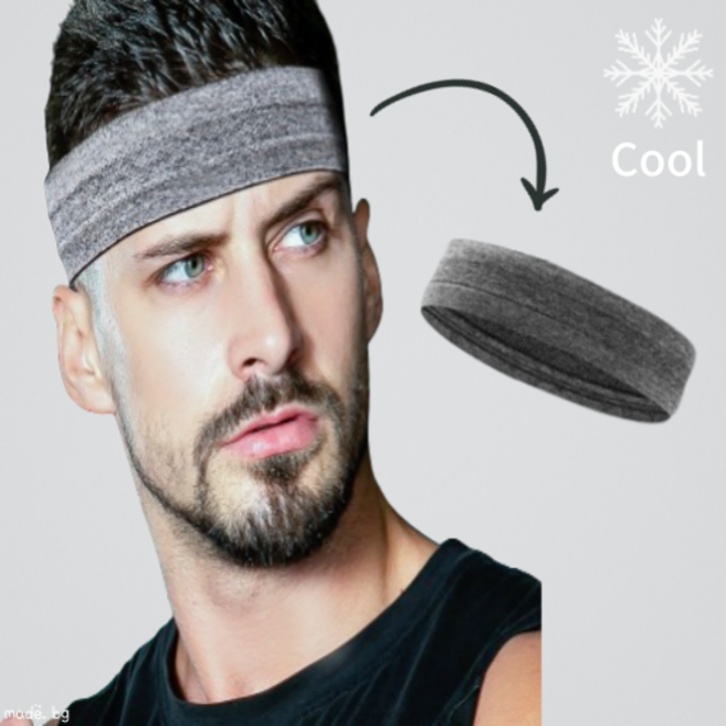 바디가드 땀흡수 미끄럼방지 남녀공용 스포츠 헤어밴드, 그레이, 1개