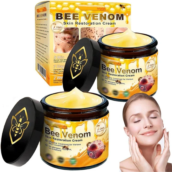 2PCS Bee Venom Skin Restoration Cream Treatment Effectively Reducing Blemishes & Comprehensive Mo, 2PCS Bee Venom Skin Restoratio - 쿠팡