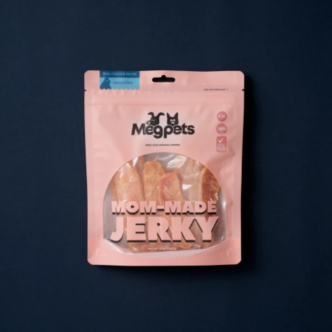 이백이몰 메그펫츠 맘 메이드 저키 180g, 3개, 치킨 텐더 스트립 - 쿠팡