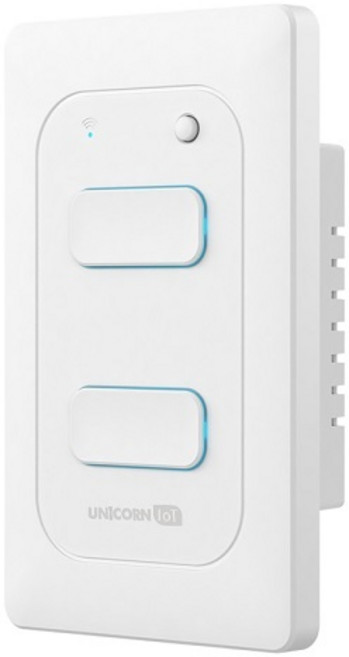유니콘아이오티 2구 WIFI방식 무선원격제어 스마트 벽스위치 TS-SW2, 1개