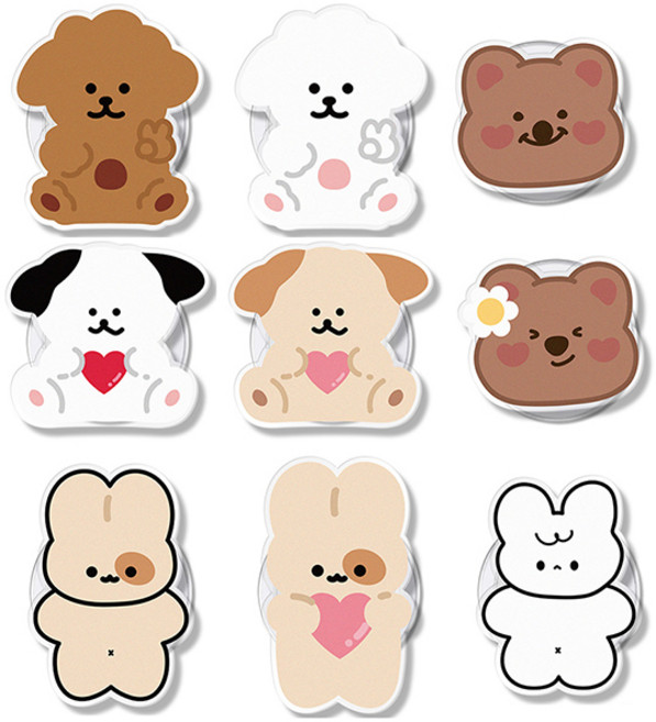 DC 디자인 2배자력 맥세이프 톡 시즌2 댕댕이 강아지 쿼카 토끼, 브라운몽브이, 1개