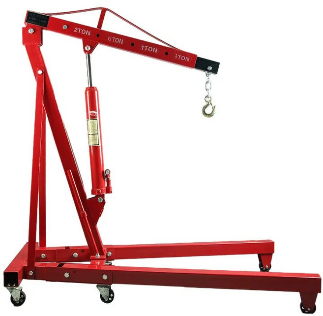 유압 엔진잭 접이식 코끼리 쟈키 이동식 소형 화물 기중기 리프트 폴딩 휴대용, D. 2T 고정형 듀얼펌프