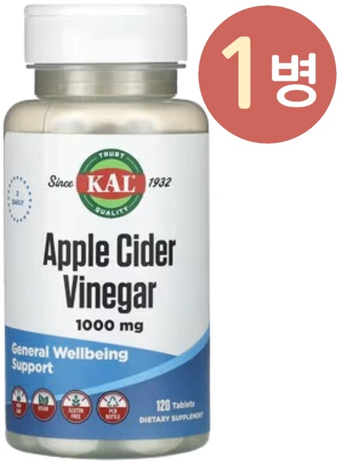 에사비 애사비 정제 1000mg 120정 환 애플사이다 비니거 비네거 에탄산 초산균, 1개 - 쿠팡
