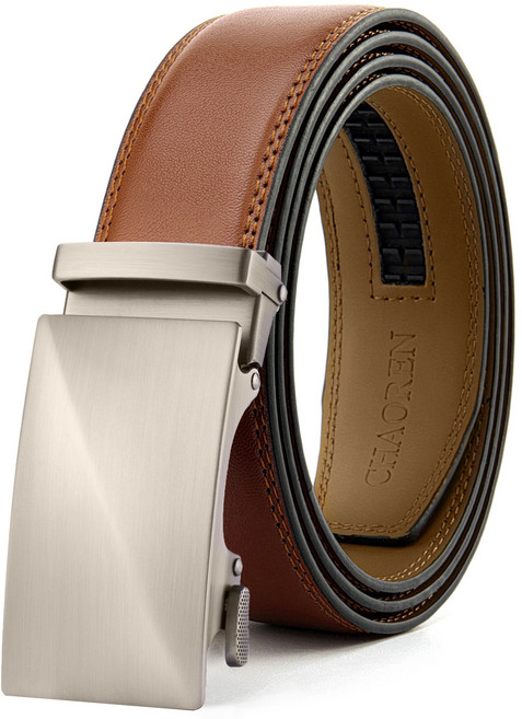 CHAOREN 남성 벨트 가죽 정장 자동 허리띠 상무 캐주얼 고급 조절가능 선물 세트