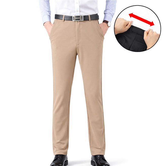 차쿠 남성 봄 여름 가을 정장바지 허리밴딩 스판바지 고탄력 슬랙스 오피스 회사 바지 출근바지 중년 빅사이즈