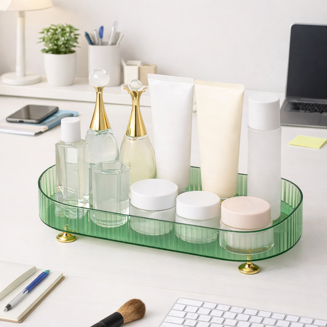 익스오더 라이트 럭셔리 데스크 다용도 수납 정리함 트레이, 1개, 그린