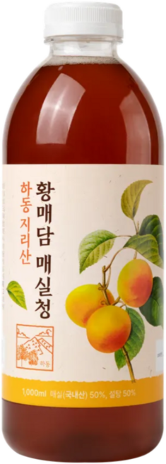 황매실청 하동 지리산 황매담 숙성 발효액 3년숙성, 1개, 1L