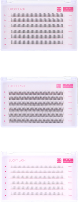 엘스몰 속눈썹 부분가닥속눈썹 A형 V형 언더B 3종세트 총720모, 1세트