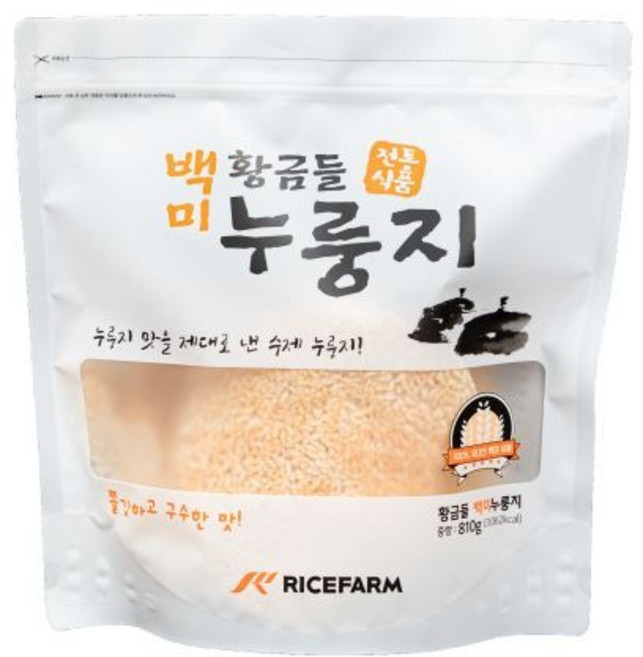 라이스팜 황금들 백미 누룽지, 1개, 410g