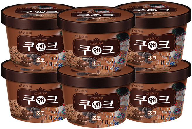 빙그레 투게더 그라시아 쿠앤크 초코, 6개, 750ml