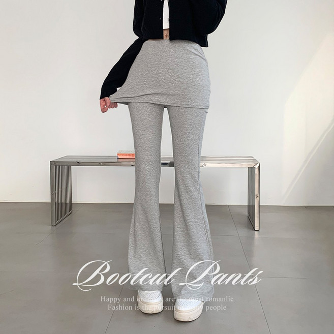 [순이야] S.여성 커버핏 레이어드 부츠컷 롱 레깅스 요가복 필라테스