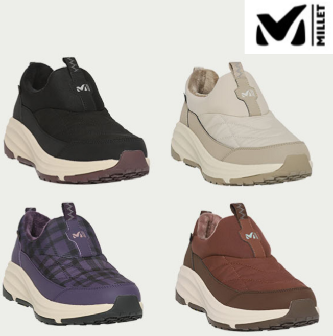 정품 밀레 여성 겨울 슬립온 방한화 신고벗기편한 신발 따뜻한 안감 운동화