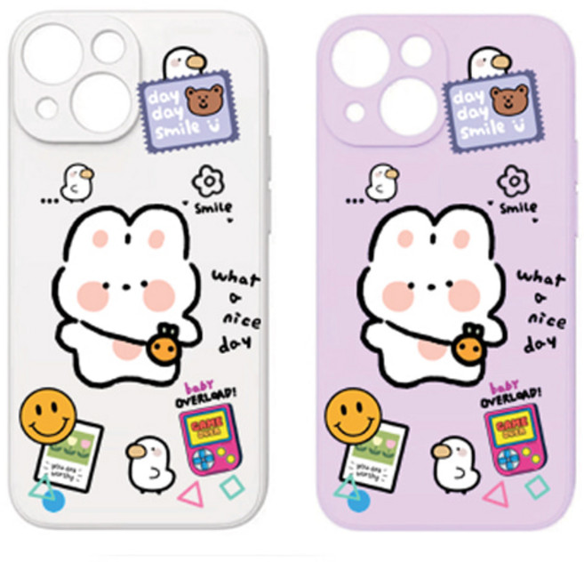 SF스웨이드 애니멀 나이스데이 레빗 컬러젤리 케이스