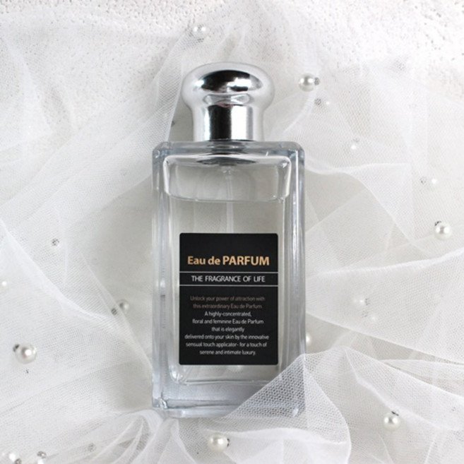 향수용기 - 사각 100ml 클림프 실버캡 ( 조x론타입 ) 퍼퓸공병, 1개