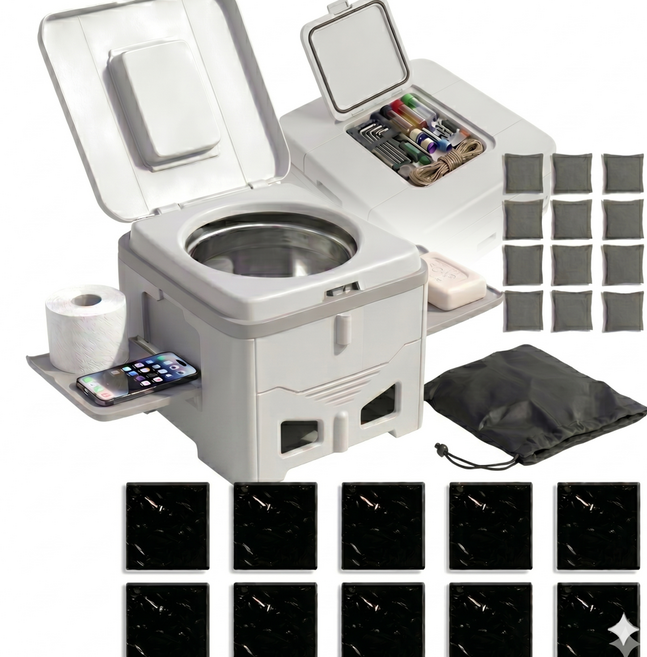 더배라 프리미엄 이동식 다용도 변기, 1개, 애쉬그레이