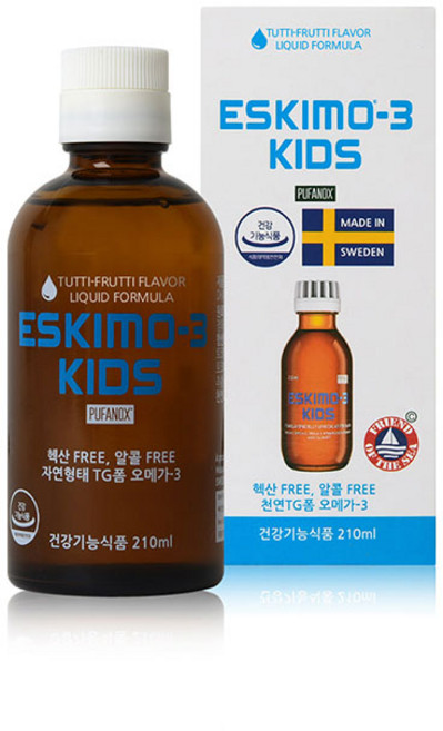 에스키모 3 키즈 오메가 투티 프루티 맛, 1개, 210ml