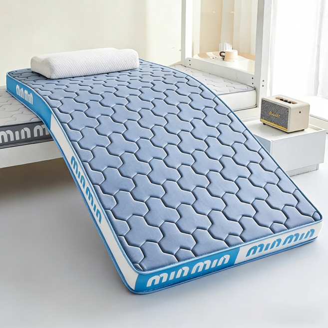 乳膠記憶棉床墊 厚約9CM 軟支撐 慢回彈 學生宿舍專用, 藍單人丨90*190丨厚約5cm