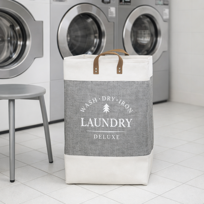 에이르카 넉넉수납 휴대용 빨래 바구니, 그레이