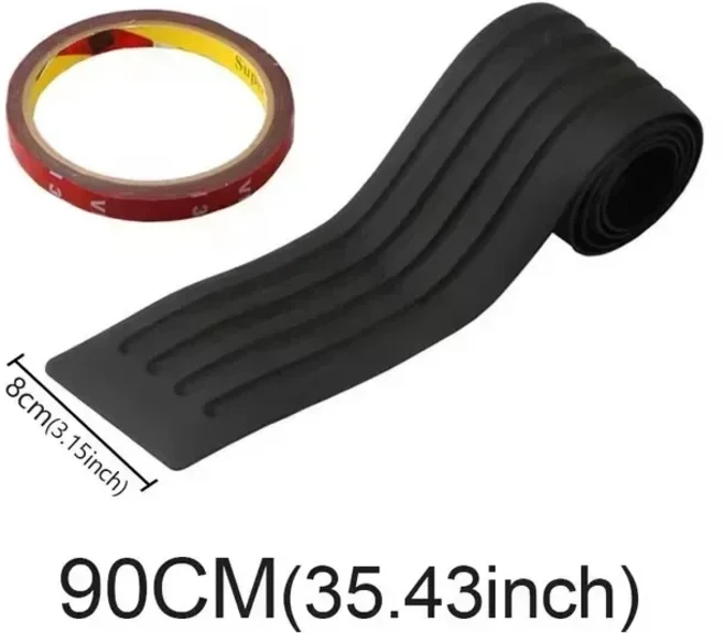 호환 차량 트렁크 보호 스티커 테일게이트 카본 파이버 도어 실 스트립 범퍼 충돌 방지 고무 스트립 차량, 03 90CM black