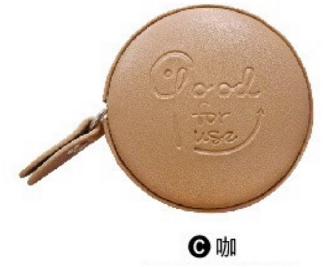 員 圓形皮革捲尺 迷你便攜軟尺 150公分量尺 咖啡色, C咖啡色, 1個