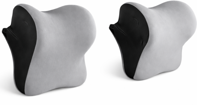 픽센트 통기성 편안 차량용 목쿠션 어깨 지지, 2개, 블랙 그레이